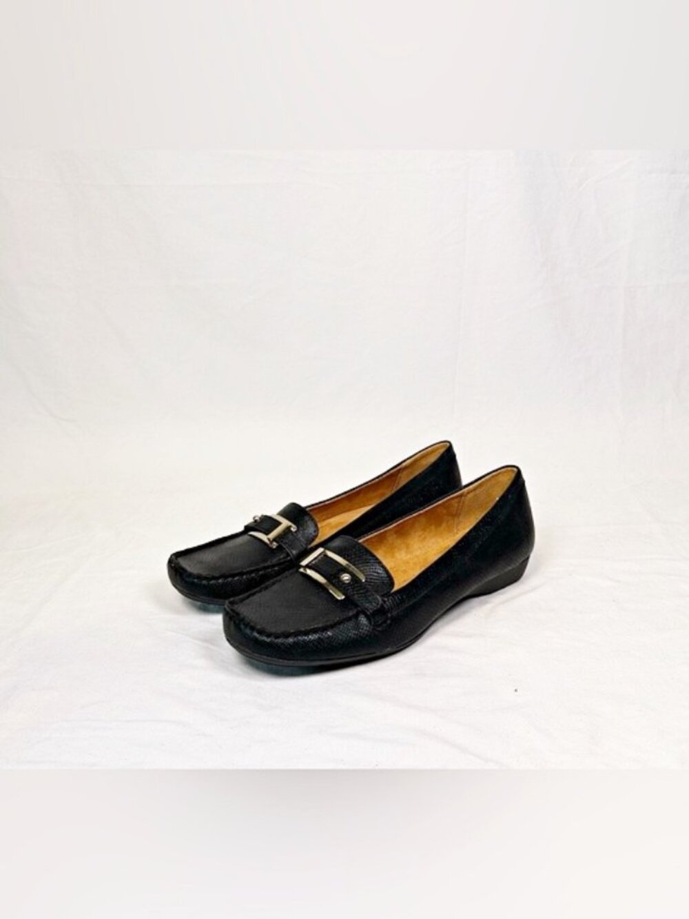 Naturalizer Gisella Womens Black Buckle Slip On Flats Loafers~12~New